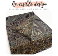LARGE PURPLE MULTI COLOUR PAISLEY PRINT PASHMINA SHAWL SCARF