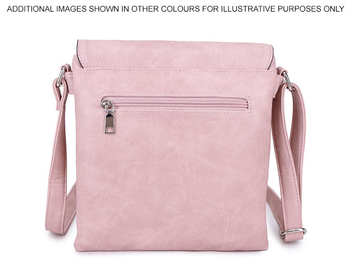 LARGE TASSEL MULTI COMPARTMENT CROSS BODY SHOULDER BAG WITH LONG STRAP - RED