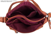 A-SHU LARGE RED MULTI COMPARTMENT CROSS BODY OVER SHOULDER BAG WITH LONG STRAP - A-SHU.CO.UK