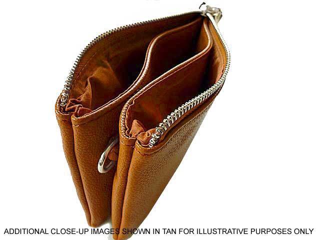 A-SHU LARGE MULTI-COMPARTMENT CROSS-BODY PURSE BAG WITH WRIST AND LONG STRAPS - BLACK - A-SHU.CO.UK