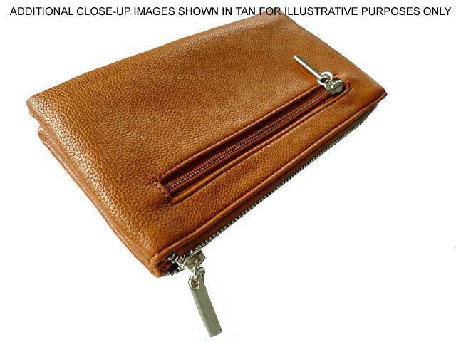 A-SHU LARGE MULTI-COMPARTMENT CROSS-BODY PURSE BAG WITH WRIST AND LONG STRAPS - LIGHT GREY - A-SHU.CO.UK