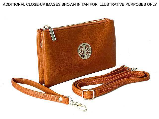 A-SHU LARGE MULTI-COMPARTMENT CROSS-BODY PURSE BAG WITH WRIST AND LONG STRAPS - PINK - A-SHU.CO.UK
