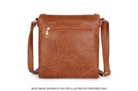 A-SHU LARGE DUSKY PINK TURN LOCK MULTI COMPARTMENT CROSS BODY SHOULDER BAG WITH LONG STRAP - A-SHU.CO.UK