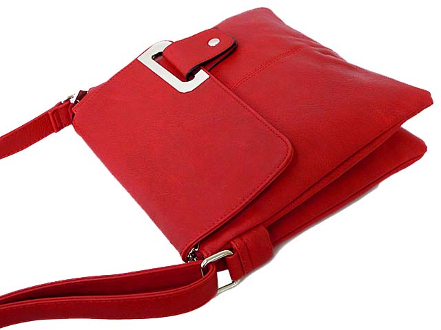 A-SHU LARGE RED MULTI POCKET CROSS BODY MESSENGER BAG - A-SHU.CO.UK