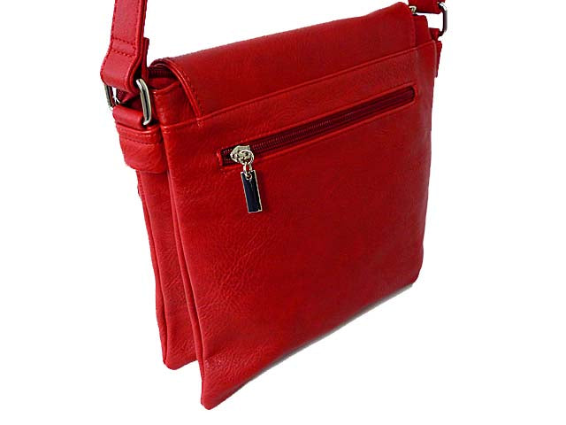 A-SHU LARGE RED MULTI POCKET CROSS BODY MESSENGER BAG - A-SHU.CO.UK