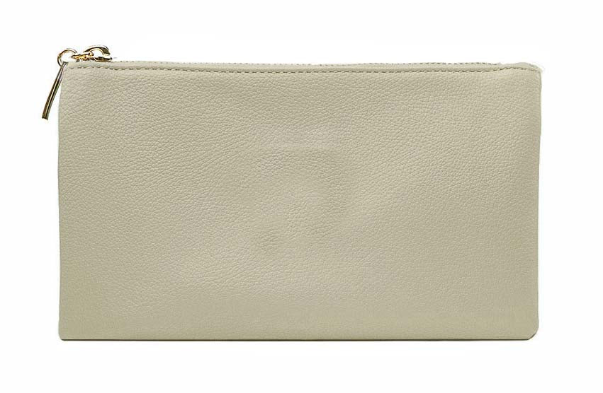 SMALL MULTI-POCKET CROSSBODY PURSE BAG WITH WRIST AND LONG STRAPS - LIGHT GREY - A-SHU.CO.UK