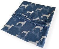 LIGHTWEIGHT DENIM BLUE DOG PRINT SHEER NECK SCARF - A-SHU.CO.UK