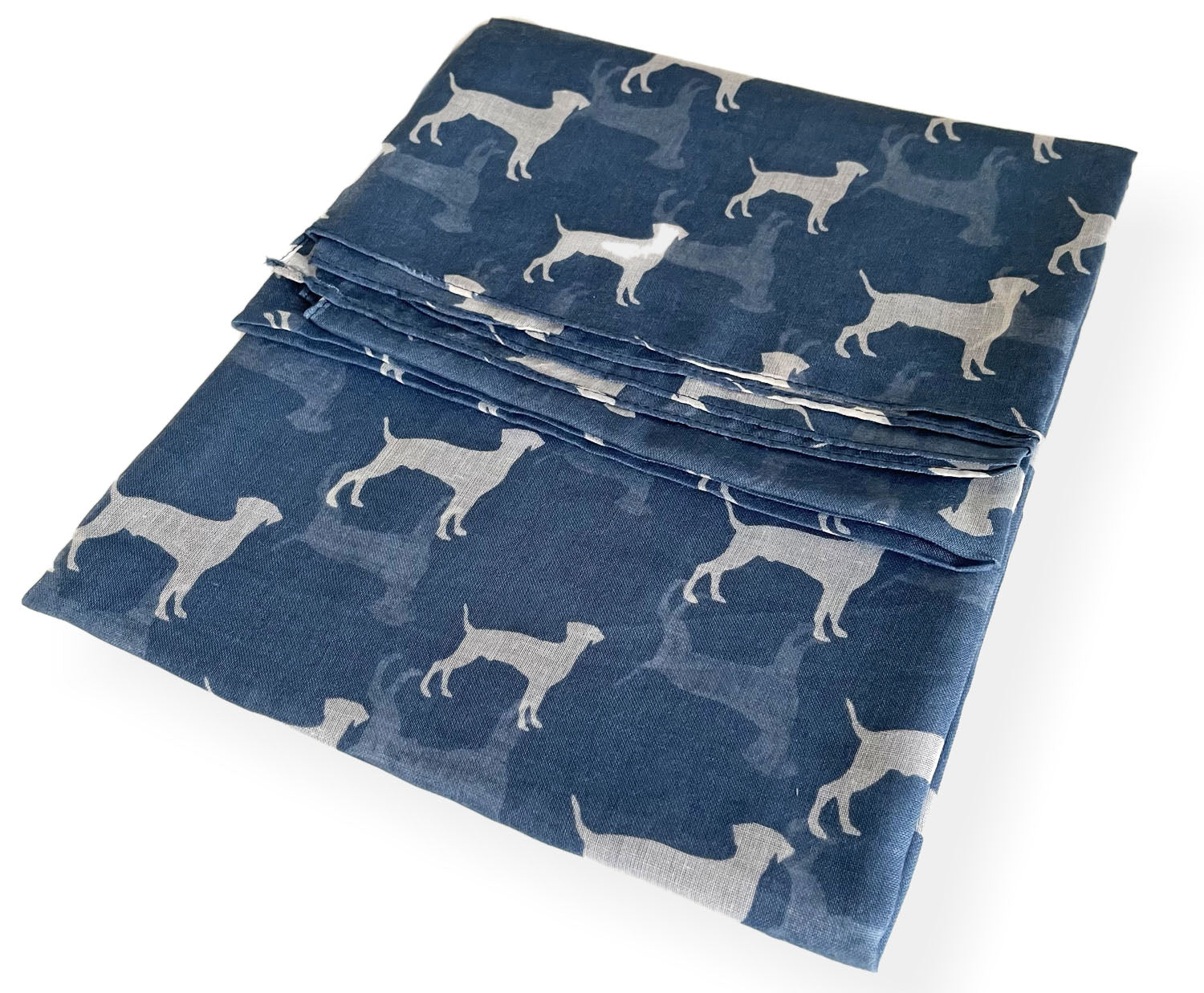 LIGHTWEIGHT DENIM BLUE DOG PRINT SHEER NECK SCARF - A-SHU.CO.UK