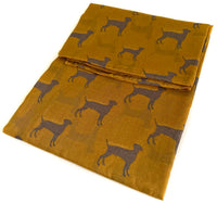 LIGHTWEIGHT MUSTARD YELLOW DOG PRINT SHEER NECK SCARF - A-SHU.CO.UK