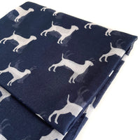 LIGHTWEIGHT NAVY BLUE DOG PRINT SHEER NECK SCARF - A-SHU.CO.UK