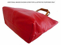 A-SHU LIGHTWEIGHT BLACK FAUX LEATHER TOTE HANDBAG - A-SHU.CO.UK