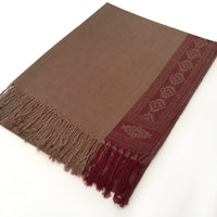A-SHU MOCHA ANIMAL PRINT REVERSIBLE PASHMINA SHAWL SCARF - A-SHU.CO.UK
