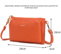 MULTI-POCKET CROSS BODY MESSENGER PURSE BAG WITH WRISTLET STRAP - TAUPE