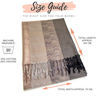 MULTICOLOUR BEIGE WAVE PRINT PASHMINA SHAWL SCARF
