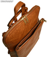 A-SHU BLACK MULTI COMPARTMENT CROSS BODY BACKPACK - A-SHU.CO.UK