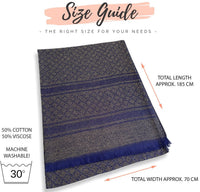NAVY BLUE SPARKLY METALLIC EVENING SHAWL SCARF - A-SHU.CO.UK