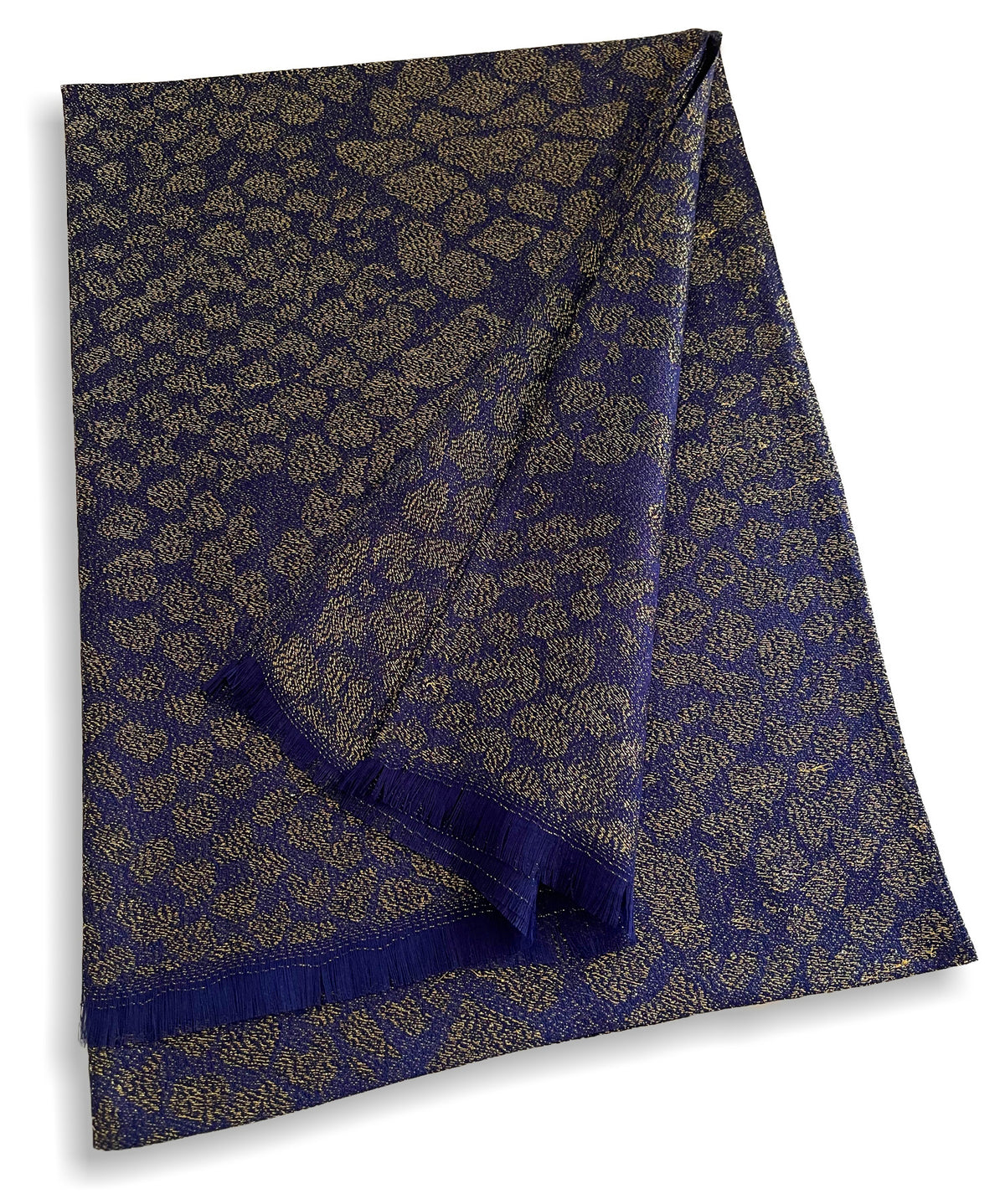 NAVY BLUE SPARKLY METALLIC LEOPARD PRINT EVENING SHAWL SCARF - A-SHU.CO.UK