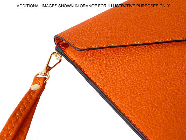 A-SHU RED OVER-SIZED ENVELOPE CLUTCH BAG WITH LONG CROSS BODY AND WRISTLET STRAP - A-SHU.CO.UK