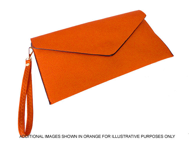 A-SHU DARK GREY OVER-SIZED ENVELOPE CLUTCH BAG WITH LONG CROSS BODY AND WRISTLET STRAP - A-SHU.CO.UK