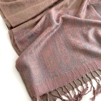 PAISLEY PRINT BEIGE BLUSH LIGHTWEIGHT PASHMINA SHAWL SCARF