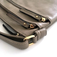 A-SHU PLAIN BEIGE MULTI COMPARTMENT CROSS BODY SHOULDER BAG - A-SHU.CO.UK