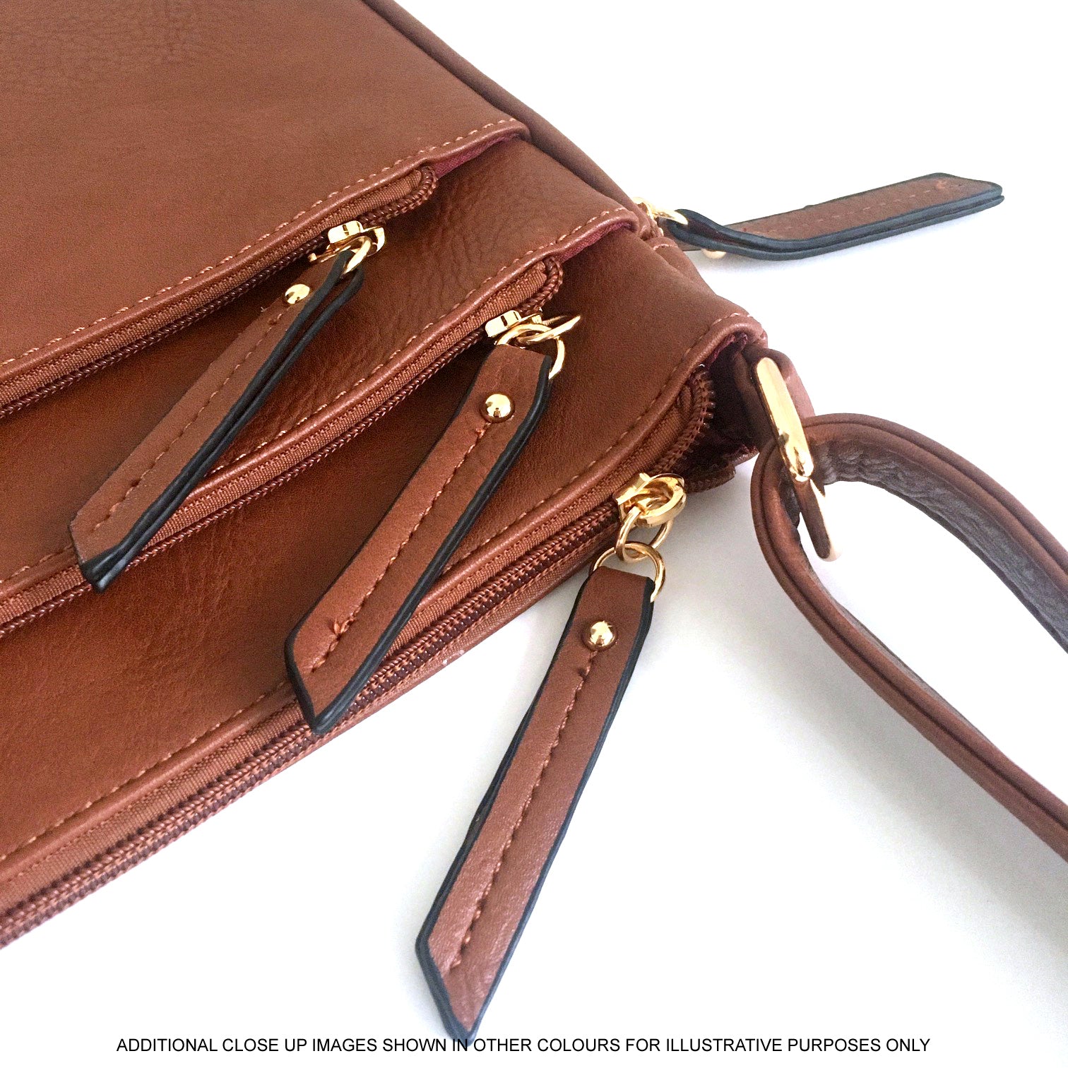 A-SHU PLAIN CURVED RED MULTI COMPARTMENT CROSS BODY SHOULDER BAG - A-SHU.CO.UK