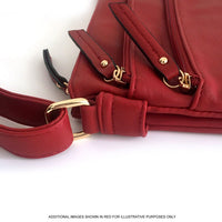 A-SHU PLAIN BURGUNDY MULTI COMPARTMENT CROSS BODY SHOULDER BAG - A-SHU.CO.UK