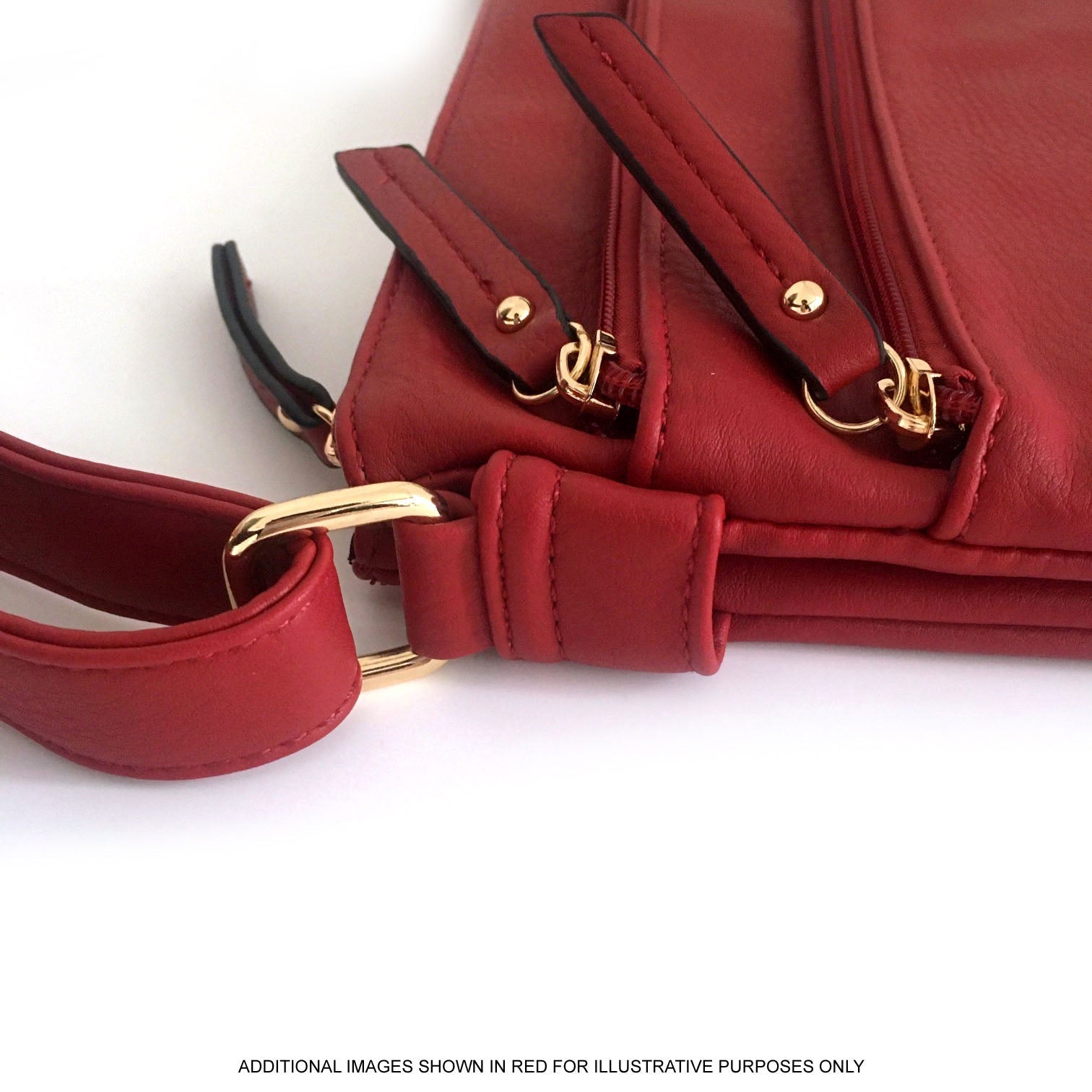 A-SHU PLAIN BURGUNDY MULTI COMPARTMENT CROSS BODY SHOULDER BAG - A-SHU.CO.UK