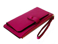 A-SHU PURPLE SLIM LINE MULTI-COMPARTMENT PURSE WITH WRIST STRAP - A-SHU.CO.UK