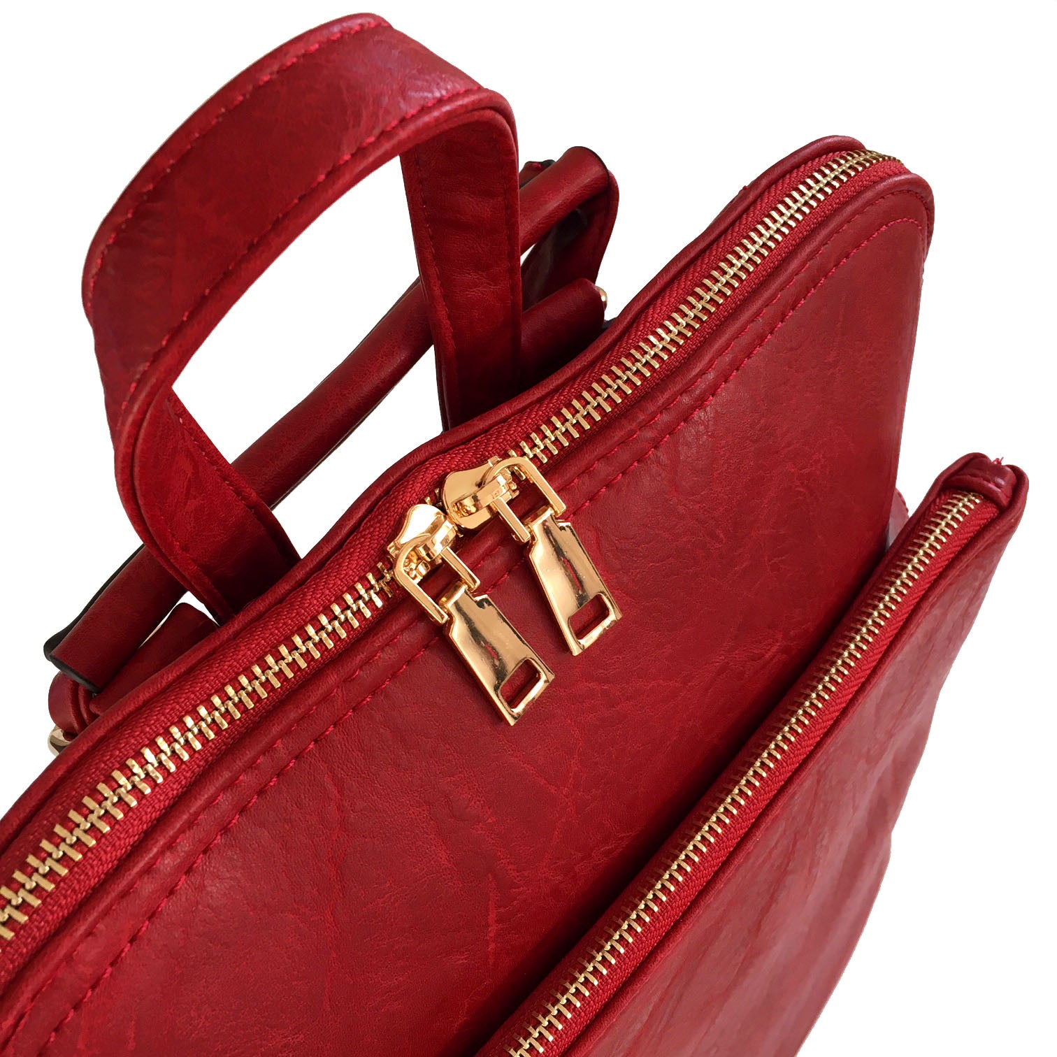 A-SHU RED MULTI COMPARTMENT CROSS BODY BACKPACK - A-SHU.CO.UK