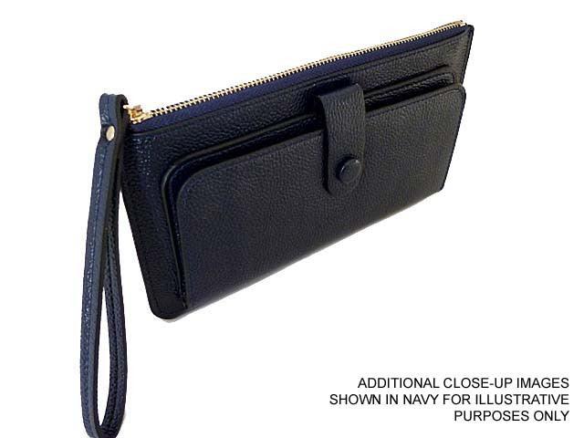 A-SHU PURPLE SLIM LINE MULTI-COMPARTMENT PURSE WITH WRIST STRAP - A-SHU.CO.UK