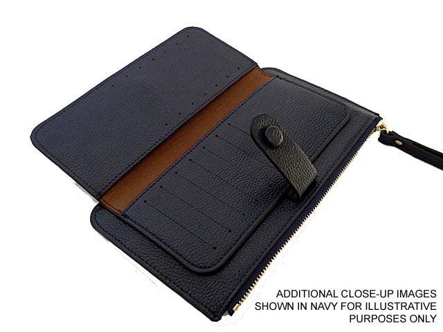 A-SHU PURPLE SLIM LINE MULTI-COMPARTMENT PURSE WITH WRIST STRAP - A-SHU.CO.UK