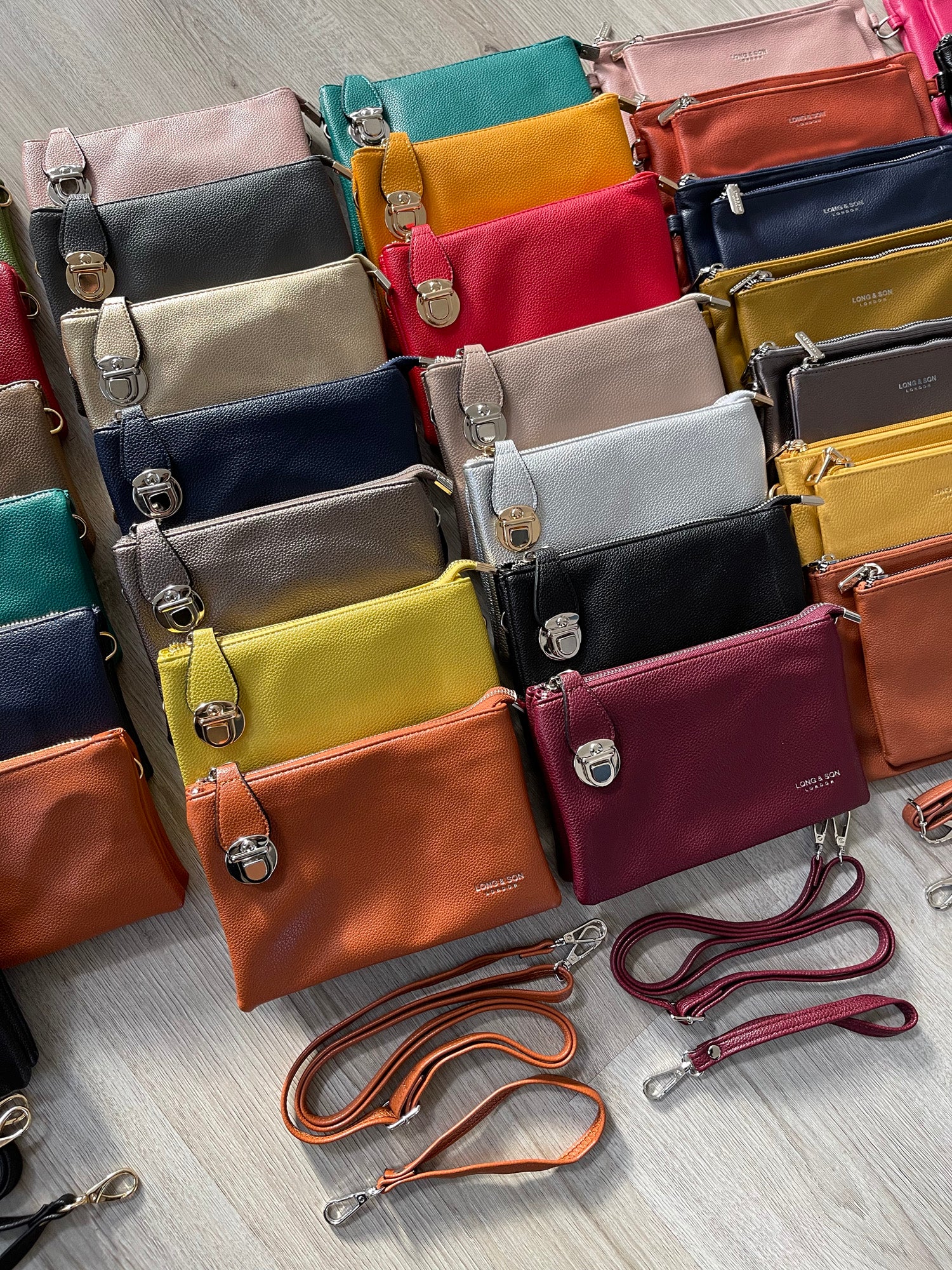 SMALL MULTI-POCKET CROSS BODY CLUTCH BAG WITH WRISTLET - YELLOW