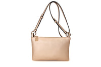 SMALL PLAIN GOLD MULTI-POCKET CROSS BODY MESSENGER BAG