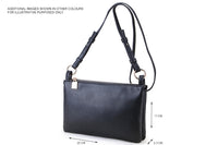 SMALL PLAIN PEWTER MULTI-POCKET CROSS BODY MESSENGER BAG