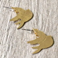 A-SHU MULTI-COLOUR SWALLOW BIRD DANGLE DROP STUD EARRINGS - A-SHU.CO.UK