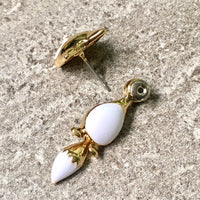 A-SHU LIGHTWEIGHT GOLD DANGLE DROP FOX STUD EARRINGS - A-SHU.CO.UK