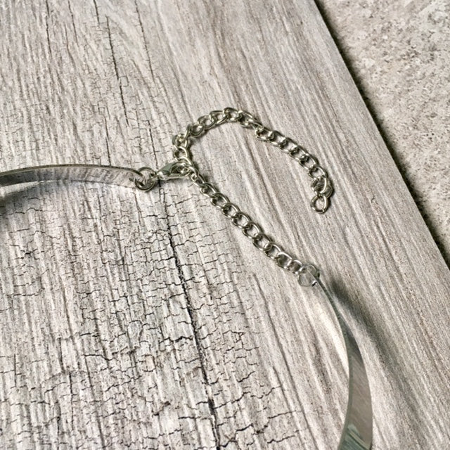 A-SHU SHORT GEOMETRIC COLLAR SILVER MULTI LAYER METAL CHOKER NECKLACE - A-SHU.CO.UK