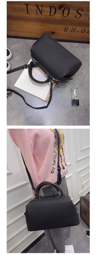 A-SHU BLACK FAUX LEATHER DOCTOR STYLE HOLDALL HANDBAG - A-SHU.CO.UK