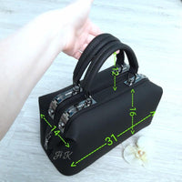 A-SHU BLACK FAUX LEATHER DOCTOR STYLE HOLDALL HANDBAG - A-SHU.CO.UK