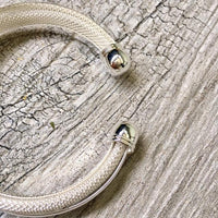 A-SHU 925 STAMPED STERLING SILVER PLATED TWISTED MESH CUFF BANGLE - A-SHU.CO.UK