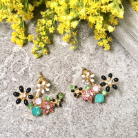 A-SHU SMALL LIGHTWEIGHT DAISY FLOWER DIAMANTE STUD EARRINGS - A-SHU.CO.UK