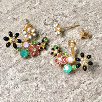 A-SHU SMALL LIGHTWEIGHT DAISY FLOWER DIAMANTE STUD EARRINGS - A-SHU.CO.UK