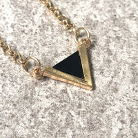 A-SHU BLACK TRIANGLE MULTI LAYER SHORT CHOKER NECKLACE - A-SHU.CO.UK